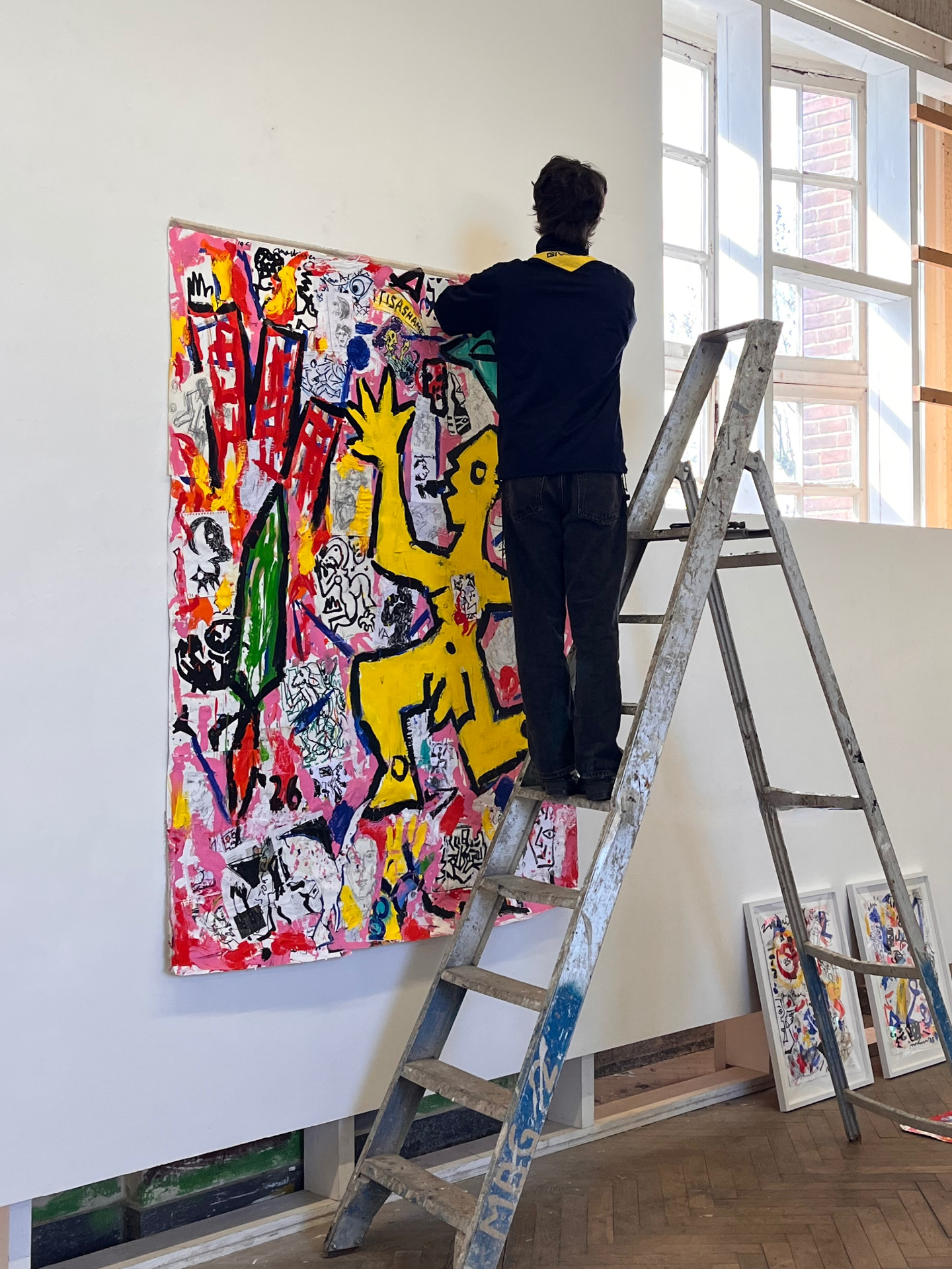 For the exhibition a painting by Luc Martinsen : ‘De gespleten tong’  Acrylic on canvas 2025